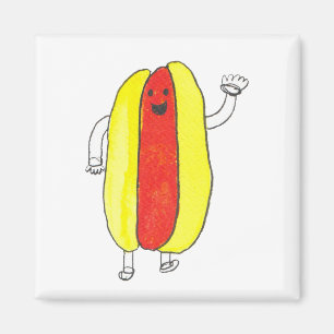 Funny Cute Hot Dog Kawaii Magnet