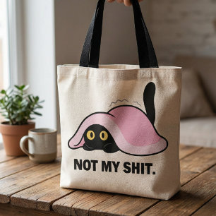 Funny cute humourous cat animal quotes tote bag