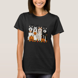 Funny Cute Husky Dogs Halloween Costumes Trick Or  T-Shirt