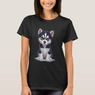 Funny Cute Husky Puppy Dog Pup T-Shirt