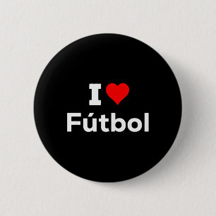 Funny Cute I Heart Love Futbol Sport Soccer Fun  6 Cm Round Badge
