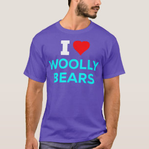 Funny Cute I Love Heart Woolly Bears T-Shirt