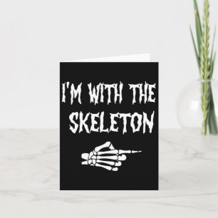 Funny Cute I'm With Skeleton Halloween Couples Mat Card