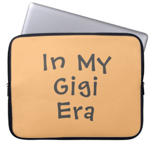 Funny Cute In My Gigi Era Peach Laptop Sleeve