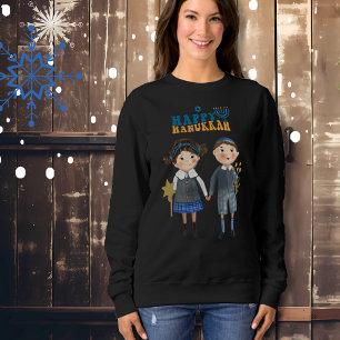 Funny Cute Jewish Couple Happy Hanukkah  Sweatshirt