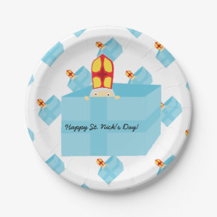 Funny Cute Kids Art St. Nicholas Sinterklaas Paper Plate