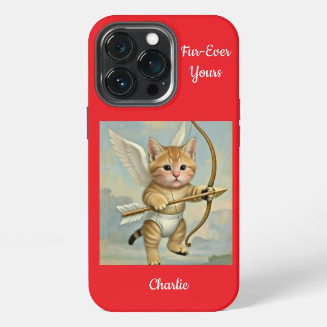 Funny Cute Kitten Cupid iPhone Case (Back)