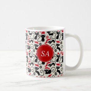 Funny Cute kittens Wearing Santa Hat Christmas Coffee Mug