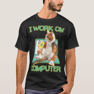 Funny Cute Kitty and Computer Science Kitten Pet L T-Shirt
