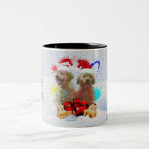 Funny, Cute Labrador Puppies Yappy Christmas Two-Tone Coffee Mug