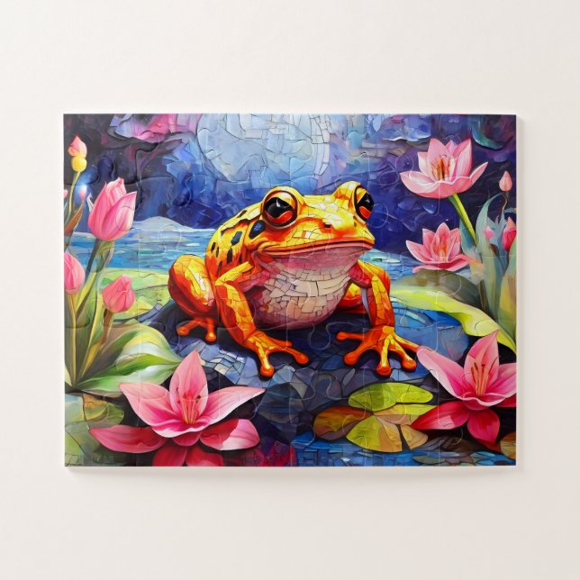 Funny Cute Little Frog Jigsaw Puzzle (Horizontal)