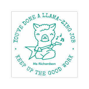 Funny Cute Llama Amazing Job Teacher Reward Self-inking Stamp