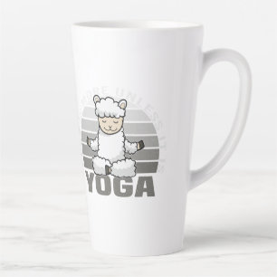 Funny cute llama doing yoga. funny yoga poses latte mug