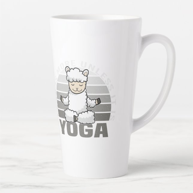 Funny cute llama doing yoga. funny yoga poses latte mug (Right)