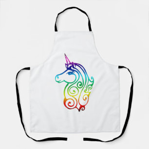funny cute lovely colourful unicorn apron