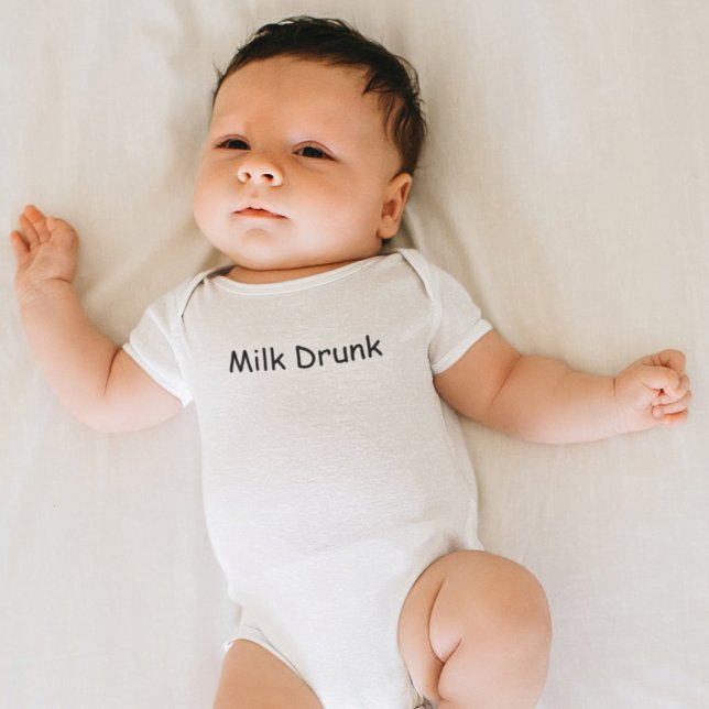 Funny Cute Milk Drunk Quote Kids Welcome  Baby Bodysuit (Creator Uploaded)
