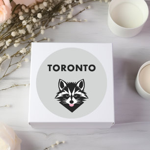 Funny Cute Mocking Toronto Raccoon Light-Color Classic Round Sticker