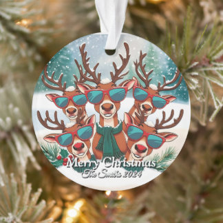 Funny, Cute, Modern Family Photo Christmas Ornament