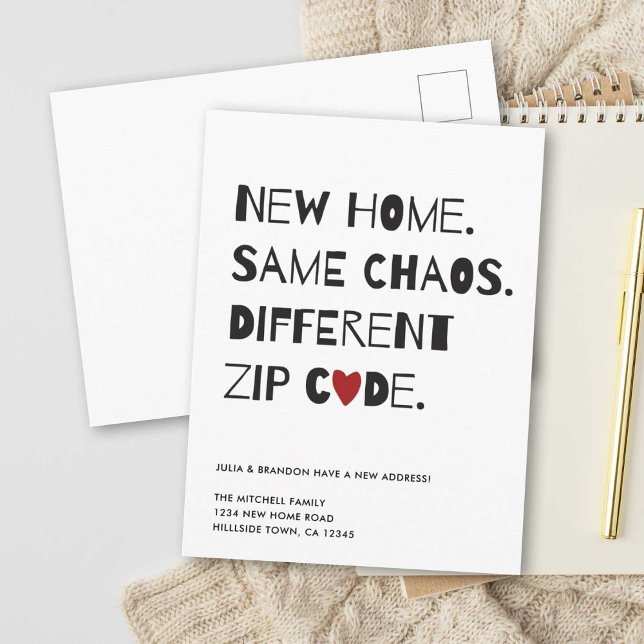 Funny Cute Modern Minimalist Moving Announcement Postcard (Creator Uploaded)
