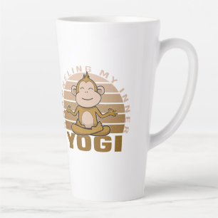 Funny cute monkey doing yoga. funny yoga poses latte mug