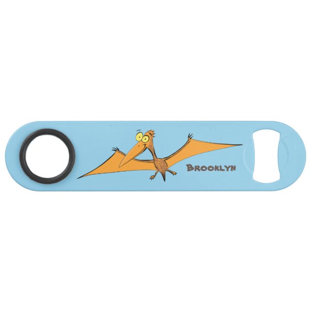 Funny cute orange flying pterodactyl cartoon (Front (Horizontal))