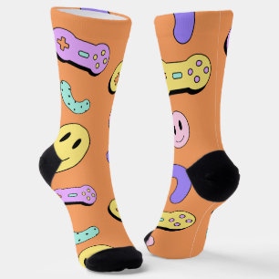 Funny cute orange pattern Gaming Socks