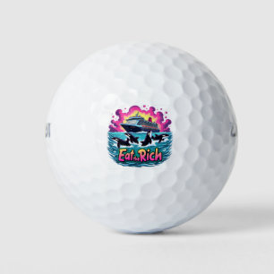 Funny Cute Orca Whale Eat The Rich Golf Balls