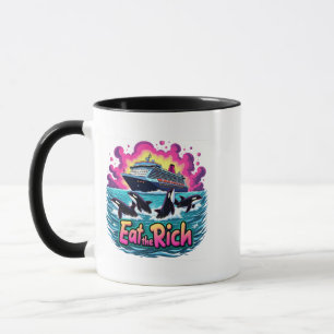 Funny Cute Orca Whale Eat The Rich  Mug