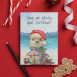 Funny Cute Otter Christmas Card<br><div class="desc">This design may be personalised in the area provided by changing the photo and/or text. Or it can be customised by clicking Personalise this Template and then choosing the click to customise further option and delete or change the colour of the background, add text, change the text colour or style,...</div>