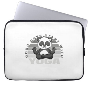 Funny cute panda doing yoga. funny yoga poses laptop sleeve