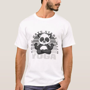 Funny cute panda doing yoga. funny yoga poses T-Shirt