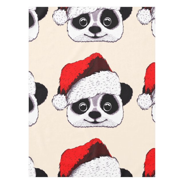 funny cute panda in Christmas Tablecloth (Front)