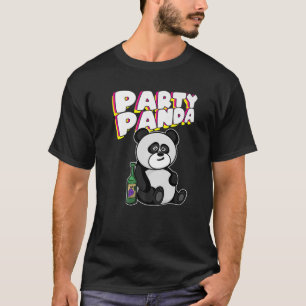 Funny Cute Party Panda Drunk Celebration Festival T-Shirt