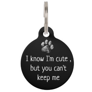 Funny Cute Pet Dog Name Tags - Customized Unique