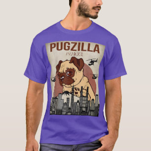 Funny Cute Pet Pajama Pug Dog Outfit Pugzilla Tee 