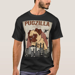 Funny Cute Pet Pajama Pug Dog Outfit Pugzilla Tee