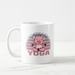 Funny cute pig doing yoga. funny yoga poses coffee mug