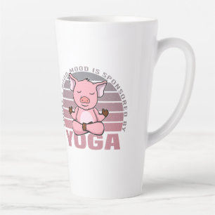 Funny cute pig doing yoga. funny yoga poses latte mug