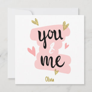 Funny cute pink you & me valentine day couple