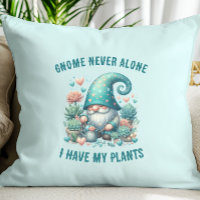 Funny Cute Plant Gnome Pun Throw Pillow