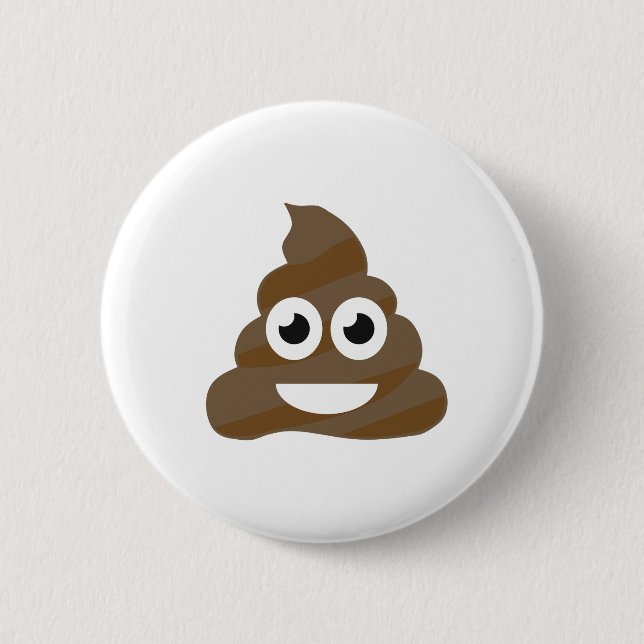 Funny Cute Poop Emoji 6 Cm Round Badge (Front)