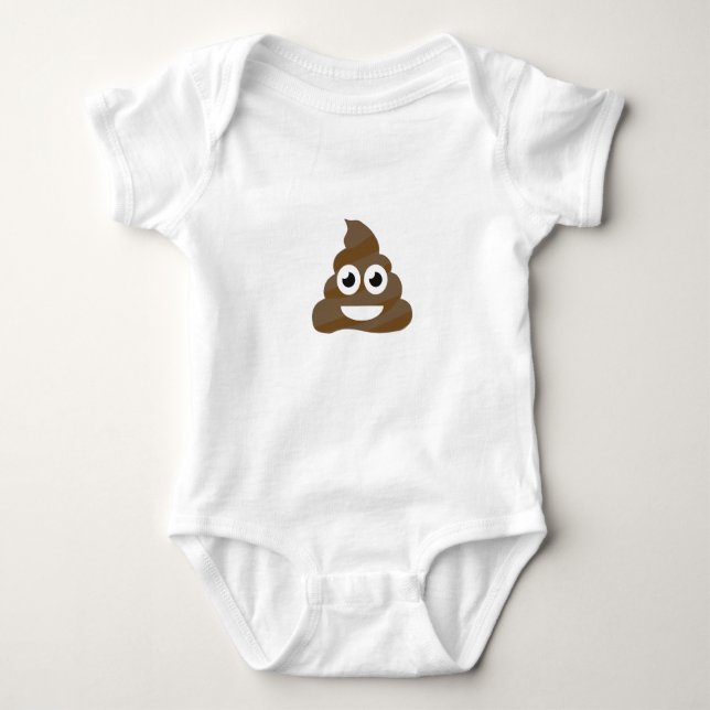 Funny Cute Poop Emoji Baby Bodysuit (Front)
