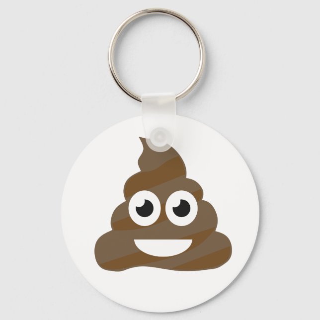 Funny Cute Poop Emoji Key Ring (Front)
