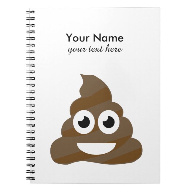 Funny Cute Poop Emoji Notebook (Front)