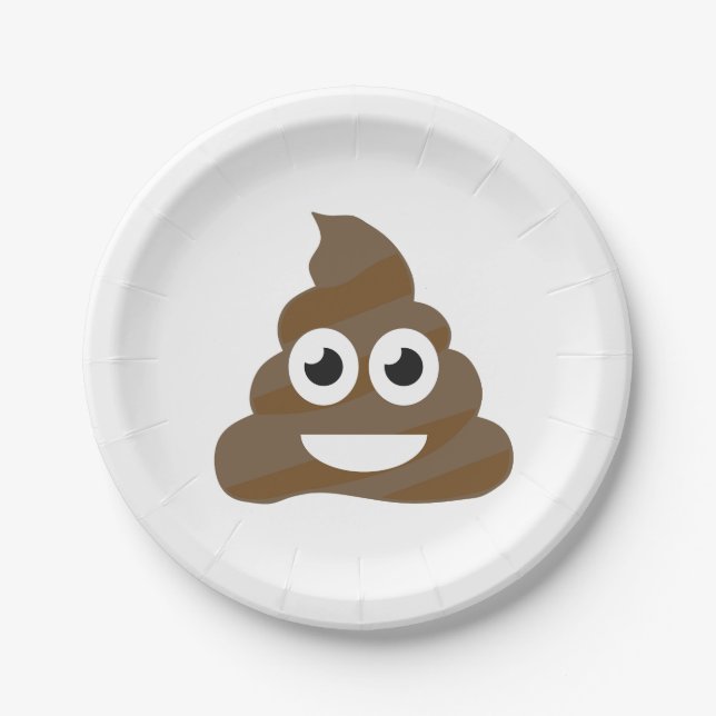 Funny Cute Poop Emoji Paper Plate (Front)
