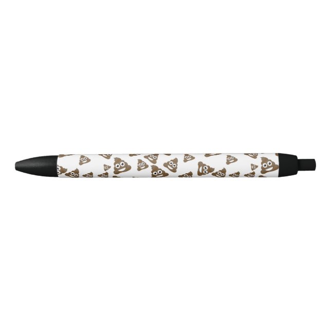 Funny Cute Poop Emoji Pattern Blue Ink Pen (Front)