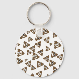 Funny Cute Poop Emoji Pattern Key Ring
