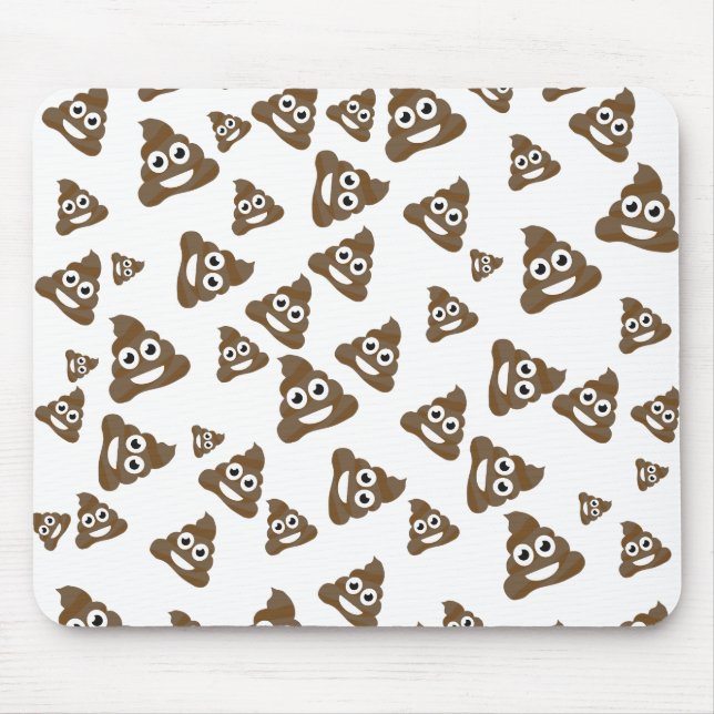 Funny Cute Poop Emoji Pattern Mouse Pad (Front)