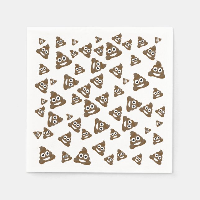 Funny Cute Poop Emoji Pattern Napkin (Front)