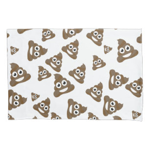 Funny Cute Poop Emoji Pattern Pillowcase